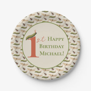 Love Bug Insect Custom Name 1st Birthday   Paper Plate