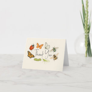 Love Bug Insects Baby Shower  Thank You Card