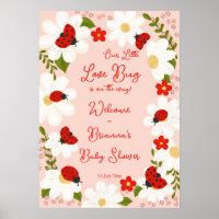 Love bug ladybug baby shower welcome sign