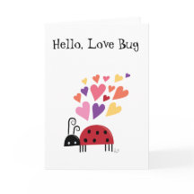 Love Bug Ladybug Customisable Greeting Card