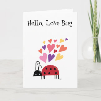 Love Bug Ladybug Customisable Greeting Card