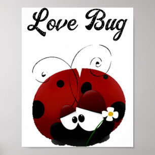 Love Bug Ladybug Cute Cartoon Valentine S Day T Sh Poster