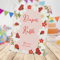 Love bug ladybug daisies baby shower diaper raffle