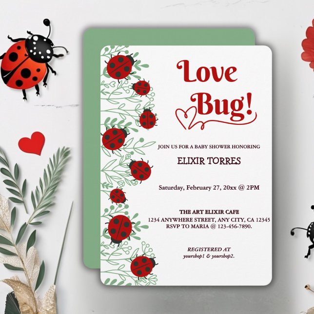 Love Bug Minimalist Baby Shower Invitation (Creator Uploaded)