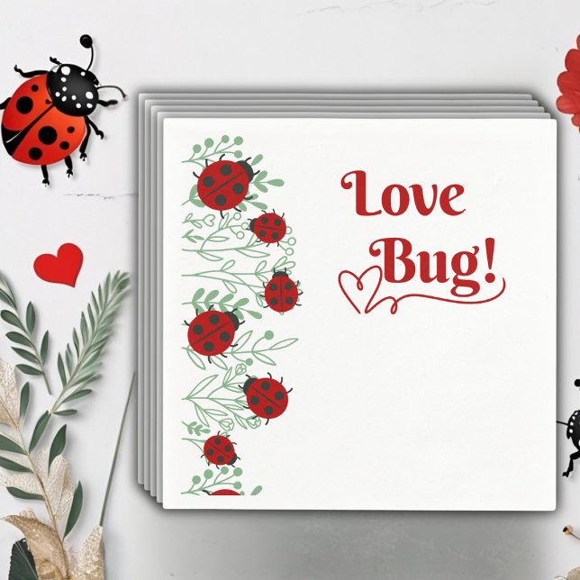 Love Bug Minimalist Baby Shower Napkin (Creator Uploaded)
