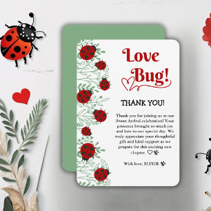 Love Bug Minimalist Baby Shower Thank You Card