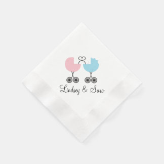 Love Buggies Joint Baby Shower Napkins, Pink/Blue Napkin
