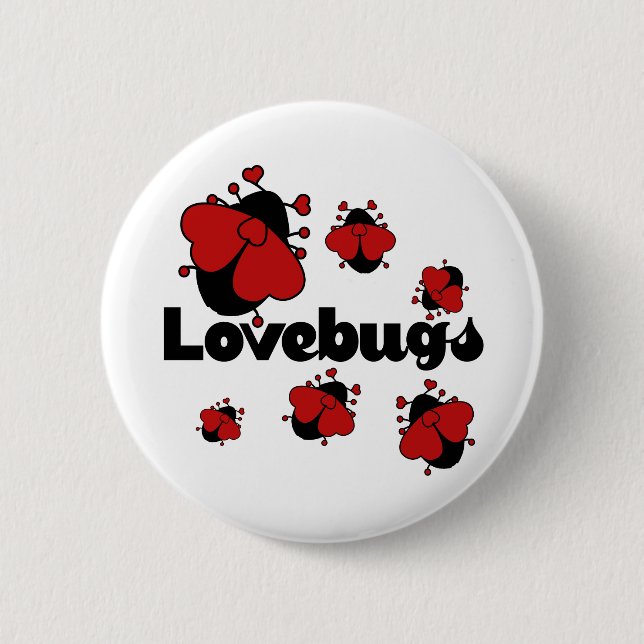 Love Bugs 6 Cm Round Badge (Front)