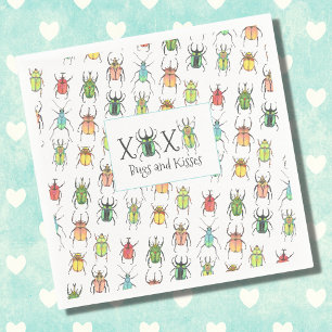 Love Bugs and Kisses XOXO Valentine's Day Napkin
