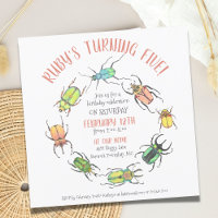 Love Bugs Circle Watercolor Beetles Birthday