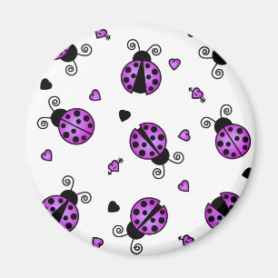 Love Bugs Purple Ladybugs Magnet