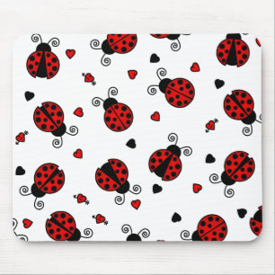 Love Bugs Red Ladybugs Mouse Pad
