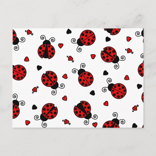 Love Bugs Red Ladybugs Postcard (Front)