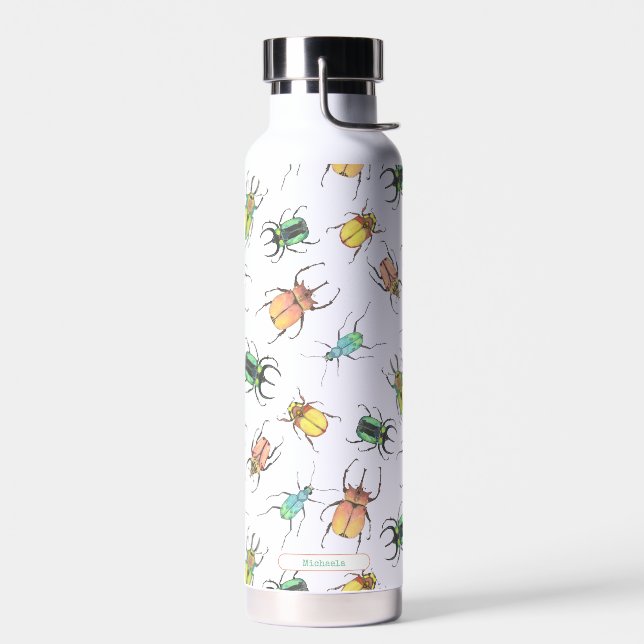 Love Bugs with Personalised Name Water Bottle (Left)