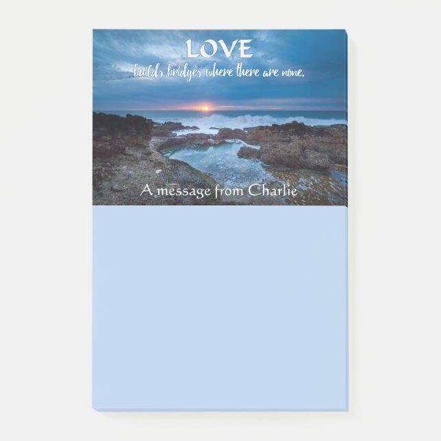 Love Builds Bridges custom Post-It notes (Front)