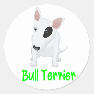 Love Bull Terrier Puppy Dog Blue Sticker / Label