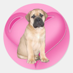 Love Bullmastiff puppy stickers