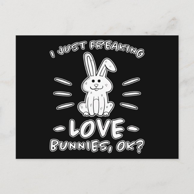 Love Bunnies Design Bunny Cute Rabbit Saying Gift Postcard (Front)