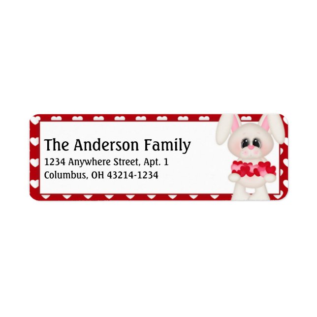 Love Bunnies Valentine's Day Address Labels d2 (Front)
