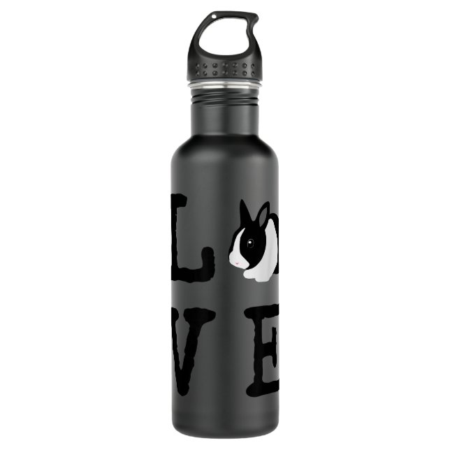 Love Bunny Animal Dutch Rabbit  710 Ml Water Bottle (Front)