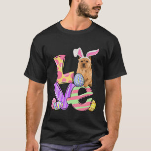 LOVE Bunny Norwich Terrier Dog Easter Eggs Easter  T-Shirt