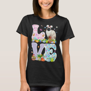 Love Bunny Siamese Cat & Easter Egg Basket Easter T-Shirt