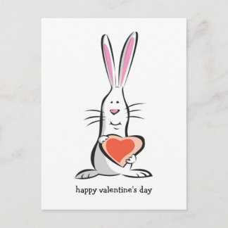Love Bunny Valentine Holiday Postcard