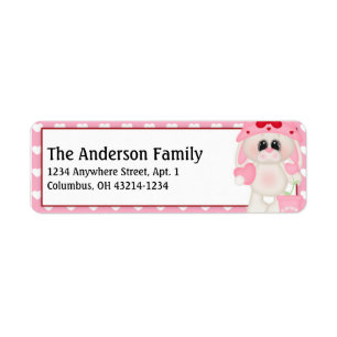 Love Bunny Valentine Return Address Labels d5