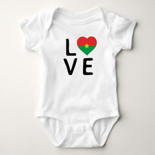 Love - Burkina Faso Flag Baby Bodysuit