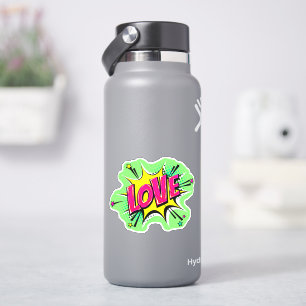 Love Burst Pop Art Pink Yellow Green 4" Vinyl