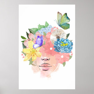 Love, Butterflies and Flowers Poster
