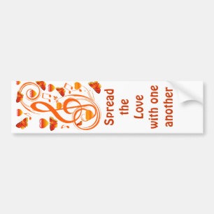 Love & Butterflies,Music notes_ Bumper Sticker