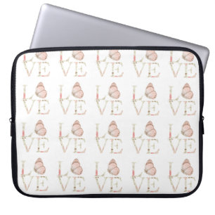 Love Butterfly Floral Laptop Sleeve