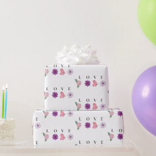 LOVE Butterfly, Romantic Pink Wrapping Paper