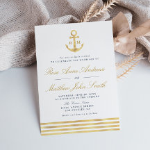 Love by the sea gold anchor nautical navy wedding