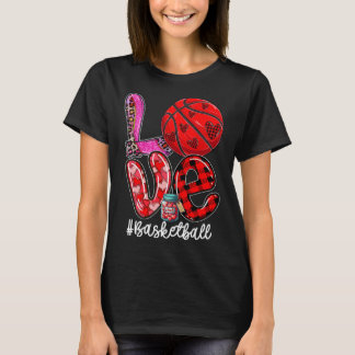 Love Bysketbyll Equipment Player Team Valentine's T-Shirt