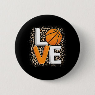 Love Bysketbyll Leopard Print Women Girls Bysketby 6 Cm Round Badge