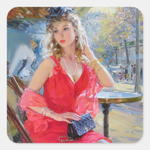 love cafe  square sticker