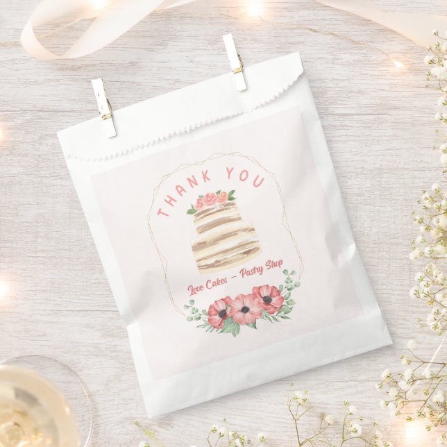 Love Cakes Floral Favour Bag (Clipped)