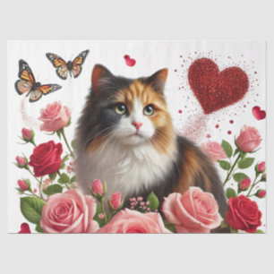 Love Calico Cats Valentine's Day  Tissue Paper