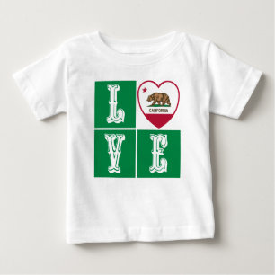 Love California Republic State Flag Heart Pride Baby T-Shirt