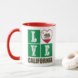 Love California Republic State Flag Heart Pride Mug