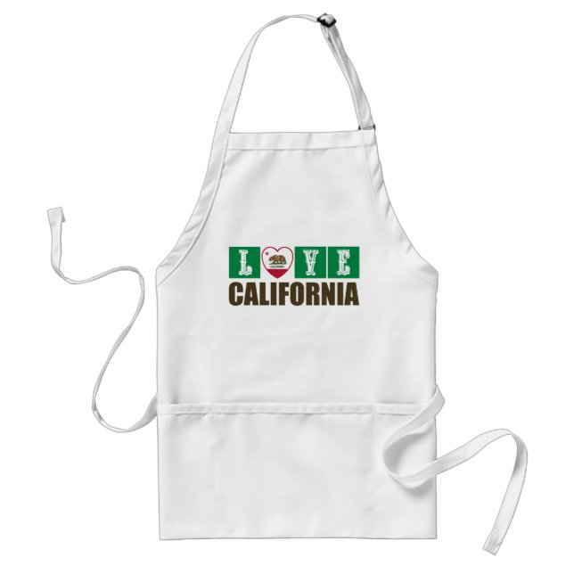 Love California Republic State Flag Heart Pride Standard Apron (Front)