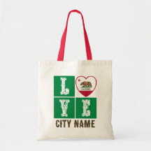 Love California State Flag Heart Your City Custom