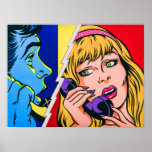 LOVE CALL POSTER<br><div class="desc">LOVE CALL | POP ART Original acrylic paint on canvas | Meters: 80cm x 60cm x 2cm / Inches: 31, 4” x 23, 6” x 0, 8” | www.popart.world 2018 This work of art corresponds to a frame of a comic strip of the classic romance comic originally in black and...</div>