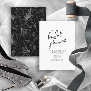 Love Calligraphy Bridal Shower Floral B&W ID940