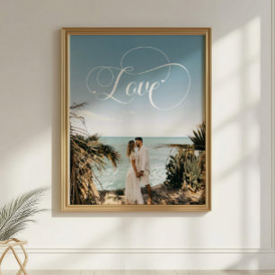 Love Calligraphy Couple Photo  Poster