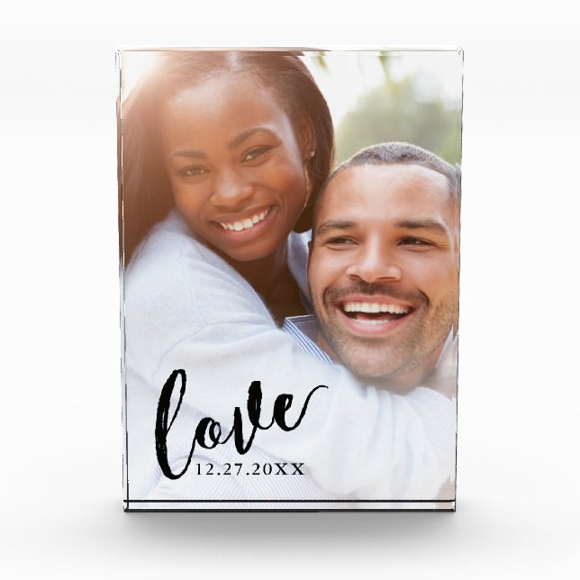 Love Calligraphy Script Custom Colour Overlay Photo Block (Front)