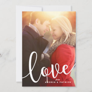 Love Calligraphy Script Photo Valentine's Day Holiday Card