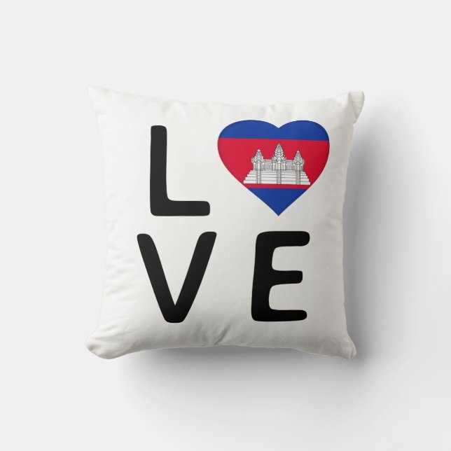 Love - Cambodia Flag Cushion (Front)